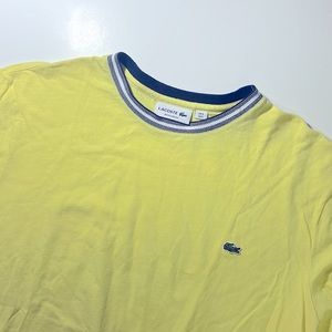 Lacoste mens L Large regular fit light yellow soft cotton short sleeve t-shirt